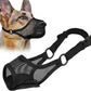 LUCKYPAW Dog Muzzle, Mesh Muzzle for Large Medium Small Dogs, Soft Mouth Guard for Biting Chewing, Breathable Mouth Cover with Adjustable Hook and Loop for Training, Grooming(Black, S)