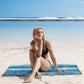 QiyI Yoga Mat Towel with Corner Pockets, Non Slip Sweat Absorbent Hot Yoga Towels, Soft Yoga Blankets with Travel Bag, Skidless Mat Cover for Workout, Gym, Fitness - 70"x26", Blue Tie Dye