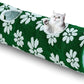 Straight Cat Tunnel for Indoor Cats 47"x12", Cute Cat Toys Collapsible Tunnel Tube with Balls for Puppy Kitten Rabbit, Green Flower