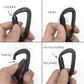 Rope Dog Leash with Two Handles, 6 Foot Heavy Duty Dog Leash with Aviation Aluminum Auto Locking Carabiner, Strong Nylon Pet Lead for Small, Medium, Large Dogs (Black, 6FT-Two Handle)