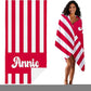 JML Personalized Beach Towel with Name, Custom Cabana Stripe Beach Towel, Customized Microfiber Pool Towel, Quick Dry & Absorbent Swim Towel for Adult,Mother's Day, Birthday, Summer Holiday,Vacation