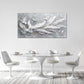 Quorin Feather Dove Bird Large Wall Art White and Gray Peaceful Birds Flying Pictures Holy Wings Wall Decor Canvas Print Painting Artwork for Bathroom Living Room Bedroom 30"x60"