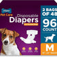 Inspire Pet Care Dog Diapers Female Dogs | Bulk Value Doggie Incontinence, Accidents, for Heat, Pee or Period and Housebreaking (Medium (96 Count))