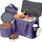 BAGLHER Dog Travel Bag Backpack Pet Supplies Backpack 5-Piece Set with Shoulder Strap 2 Lined Pet Food Containers 4 Foldable Feeding Bowls Essential Kit for Pet Travel