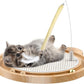 3-in-1 Cat Toys, Scratcher, Toys for Indoor Cats, Natural Sisal Scratching Board, Kitten Interactive with Ball Track & Retractable Wand Toy & Feather