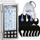 Belifu 4 Independent Channel TENS EMS Unit, 24 Modes,30 Level Intensity Muscle Stimulator Machine, Rechargeable Electric Pulse Massager with 10 Pads&5 Set Leads Wires, for Pain Relief Therapy (Silver)