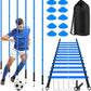 Soccer Agility Training Equipment: 6 Soccer Agility Poles, 20ft Agility Ladder, 10 Soccer Cones, 1 Jump Rope. Soccer Training Poles for Speed Training, Agility Training