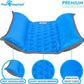 Paw Inspired Snuggle Bunny Bolster Bed for Rabbits, Cats, Dogs and Other Small Pets, Reversible Fleece Flop Bedding with Padded Sides (Gray/Blue)