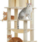 PAWZ Road Heavy Duty Cat Tree for Large Cats, 81 Inches Tall Cat Tower with 2 Perches, 2 Condos and Spacious Hammock, XL Extra Large Condo with 7 Scratching Posts for 20lb+ Adult Cats,Beige