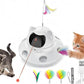 3-in-1 Cat Laser Toy & Interactive Automatic Motion-Activated Kitten Toy – 6 Holes Whack-A-Mole Feather & Moving Ambush Fun – USB Rechargeable, Apply to – Indoor Exercise for Cats of All Breeds