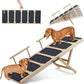 Wooden Dog Ramp for High Bed, 47.2" Long Non-Slip Dog Ramp for Couch, 6 Adjustable Heights from 15.7" to 28" with Side Rails Anti-Slip Traction Mat for Small Medium Large Dogs(Up to 160 Lbs)