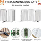 ZJSF Foldable Indoor Dog Door with Walk Through Door, Freestanding Pet Door for The House,Doorways, Stairs, Pet Puppy Safety Fence with Support Feet, White 6 Panels 120" Wide 32''Height