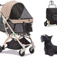 HPZ-PR America Pet Rover Lite Premium Light-Weight Dog/Cat/Pet Stroller Travel Carriage with Convertible Compartment/Aluminum Frame for Small & Medium Pets (Taupe 2nd-Gen.)