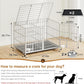 aboxoo 48/42 inch Heavy Duty Metal Dog Crate for 2 Dogs/Large Dog,All Metal Open Top,Dog Kennel Indoor with Wheels,Floor Grid, Tray, Divider and Feeding Bowl (Sliver)