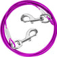 10FT Heavy Duty Dog Tie Out Cable for Large Dogs up to 125lbs, Durable Runner Tether Line (Purple)