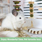 WDEFUN 3 PCS Bunny Chew Toys, Natural Hanging Rabbit Chew Toy Treats for Guinea Pigs Hamsters Gerbils Chinchilla and Other Small Pets for Teeth Grinding