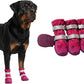 Spark Paws Dog Shoes, Waterproof Dog Boots for Medium to Large Dogs, Non Slip, Breathable Dog Booties and Paw Protectors - 4PCS Doggie Hiking Boots with Reflective Straps, Pink Camo, Size 7
