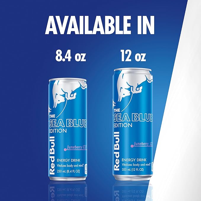 Red Bull Sea Blue Edition Energy Drink, 12 Fl Oz, 24 Cans (6 Packs of 4)