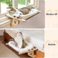 AMOSIJOY Cat Sill Window Perch Sturdy Hammock Seat with Cushion Bed Cover, Wood & Metal Frame for Large Cats, Easy to Adjust Windowsill, Bedside, Drawer and Cabinet (L)