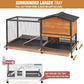 Rabbit Hutch Bunny Cage Strong Iron Frame Rabbit Cage Indoor and Outdoor Chicken Coop with Casters Waterproof Roof, Great for Rabbit,Bunny,Guinea Pig,Chickens.