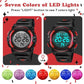 Kids Watch,Boys Watch for 3-15 Year Old Boys,Digital Sport Outdoor Multifunctional Chronograph LED 50 M Waterproof Alarm Calendar Analog Watch for Children with Silicone Band,Kids Gift