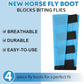 Premium 4-Pack Horse Fly Boots & Leggings Loose-Fit Fine Mesh with Stay-On Fasteners, Support Strips & Anti-Stomp Design Breathable Non-Slip Protection Leg Wrap (Large) Sky - Blue