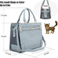 Fashion Pet Carrier Dog Cat Carrier Purse Soft-Sided Leather Handbag Pet Tote Bag for Small Dogs Puppy and Cats TSA Airline Approved (Grey)