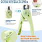 Pet Nail Clipper with Light for Cats & Small Dogs Puppies, Ultra Bright LED to Illuminate Nail Bloodline to Avoid Over Cutting, Extra-Sharp and Durable Cat Claw Trimmer with Nail File (Green)