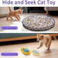 Interactive Cat Toys Ball Fast Rolling in Pouch, Motion Activate Chirping Cat Toy Hide and Seek Mouse Catching Game (Blue)