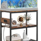 20-29 Gallon Fish Tank Stand With Power Outlets, 3-Tier Metal Aquarium Stands, Breeder Reptile Tank Stand with Shelf for Home Office, 660LBS Capacity, 29.5 x 15.8 x 30.1 inches, Brown