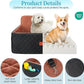 Dog Car Seat for Medium/Large Dogs, Pet Booster Seat for Under 55 lbs or 2 Small Dogs, Detachable & Washable Dog Car Bed for Backseat with 2 Safety Leashes(Black/Brown)