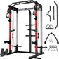 Power Cage, 2000LBS Multi-Function C21 Power Rack with Dual Pulley Cable Crossover System, All-in-One Squat Rack with More Training Attachments