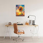Sunflower Wall Art Canvas Yellow Floral Wall Decor Prints Framed Painting Pictures Gifts Artwork for Bathroom Bedroom Living Dining 16"x20"
