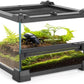 Mini Reptile Glass Terrarium 8"x8"x6" Durable Reptile Habitat Tank with Heat Resistant Aluminum Alloy Frame, Single Swinging Doors for no Jam by Sand and Other Debris