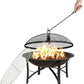Fire Beauty Fire Pit for Outside Wood Burning,BBQ Grill Steel Fire Bowl with Cooking Grate,Spark Screen Cover,Log Grate,Poker for Camping Beach Bonfire Picnic Backyard Garden