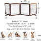 ZJSF Freestanding Dog Fence Indoor, Foldable Dog Gate for Doorways, Stairs or Hallways, Sturdy Wood Extra Wide Pet Gate with Support Feet for The House, Brown, 24 "Height-4 Panels