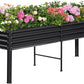 Land Guard Galvanized Raised Garden Bed with Legs, 96×24×32in Raised Garden Beds Outdoor with Drainage Holes, Planter Boxes Outdoor for Backyard, Patio, Balcony, 800lb Capacity, Gray