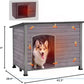 GUTINNEEN Dog House Insulated Outdoor Dog Kennel with Liner for Winter Large