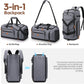 Gym Bag for Men and Women with Shoe & Laptop Compartment, 3-in-1 Sports Travel Duffel Bag Anti-Theft Weekender Carry-On Backpack for Airplane & Workout, Overnight Travel Bag,35L (Dark Grey, Medium)