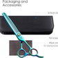 Fenice Peak 7'' Green Thinning Dog Grooming Scissors Pet Shears with Ergonomic Offest Handle and Simulated Emerald Screw 440C Grooming Scissors Trimming Shears Durable and Sharp