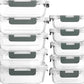 [10-Pack] Glass Meal Prep Containers with Lids, MCIRCO Food Storage Containers with Snap Locking Lids, Airtight Lunch Containers, Microwave, Oven, Freezer and Dishwasher