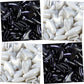 zetpo 80 pcs Cat Claw Covers | Cat Nail Caps | with Adhesives and Applicators (M, Black, White)