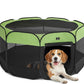 A4Pet Portable Pet Playpen, 49” Pop Up Dog Playpen with Bowl, Suitable for Puppies, Kittens, and Small Animals, Removable Zipper & Mesh Panel(19”W × 12”H)