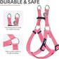 PUPTECK No Pull Dog Harness Soft Adjustable Basic Nylon Step in Puppy Vest Outdoor Walking with ID Tag and A-ir Tag Case, Fuchsia, M