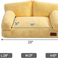 Hollypet Fluffy Plush Dog Cat Pet Couch Soft Calming Sofa Bed for Medium Small Cats and Dogs, Yellow