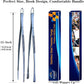 JETKONG 2 Pcs 12-Inch Cooking Tweezer Tongs Stainless Steel Kitchen Tweezers Plating Tongs (Navy Blue)