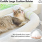 Cat Window Sill Perch with Large Bolster, Easy to Adjust & Assemble Cat Window Seat for Windowsill & Bedside, Pet Hammock Bed for Large Cats and Kittens (White, L)