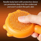 Self-Cleaning Dog & Cat Slicker Brush, Skin Friendly Deshedding Grooming Tool for Long or Short Haired Dogs Cats Rabbits, Dog Shedding Brush with Release Button - Pumpkin