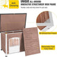 Dog House Outdoor & Indoor Wooden Dog Kennel for Winter with Raised Feet Weatherproof for Small & Medium & Large Dogs,Unique All-Around Iron Frame，Light Brown