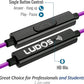 LUDOS Clamor Wired Earbuds in-Ear Headphones, 5 Years Warranty, Earphones with Microphone, Noise Isolating Ear Buds, Memory Foam for iPhone, Samsung, School Students, Kids, Women, Small Ears - Purple